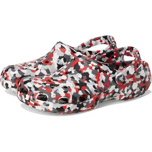 Crocs Unisex Adult Classic Marbled Tie-dye Clogs(Red/Multi Confetti)