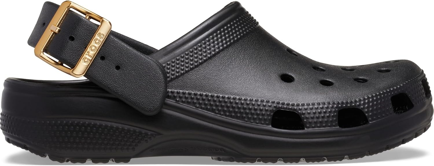 image:imageCrocs UnisexAdult Classic Metallic Buckle ClogsMetallic Black