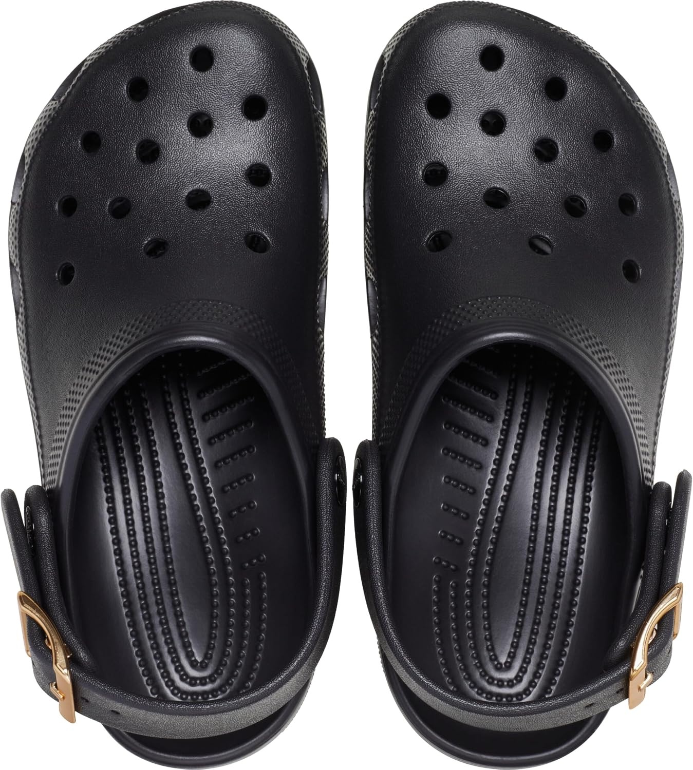 image:imageCrocs UnisexAdult Classic Metallic Buckle ClogsMetallic Black