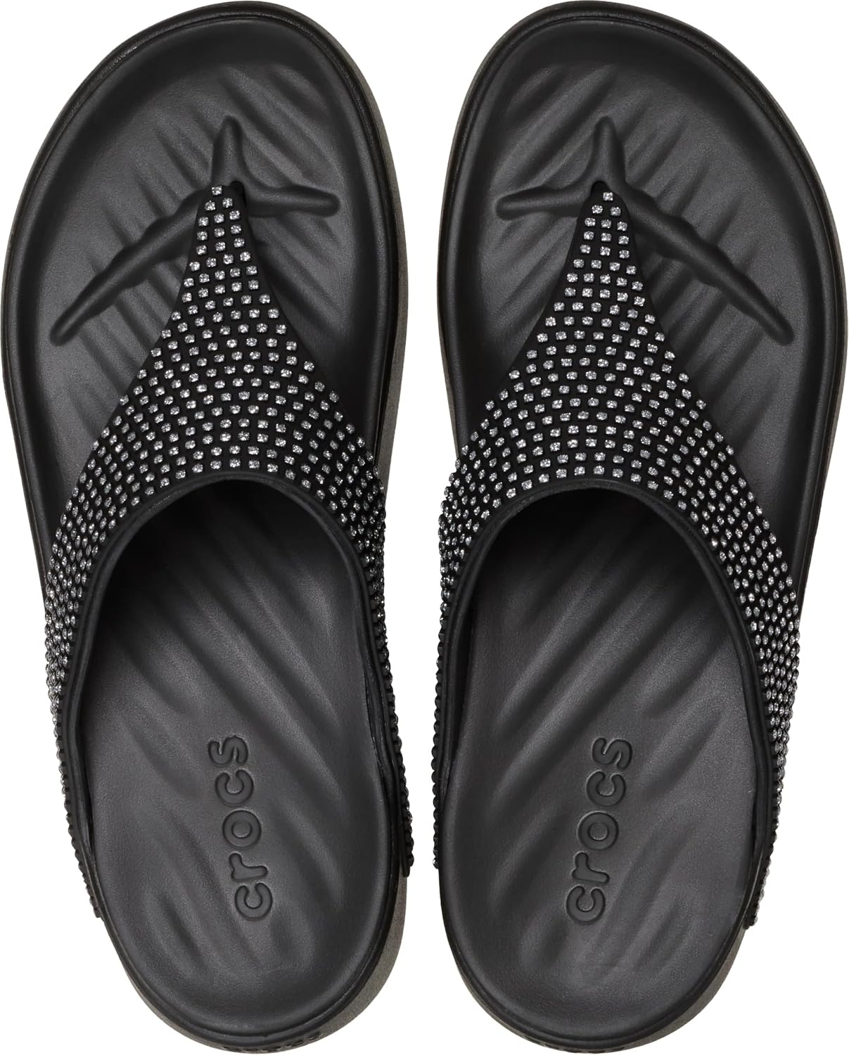 image:imageCrocs Womens Getaway Triangle Flip FlopsBlack Gems