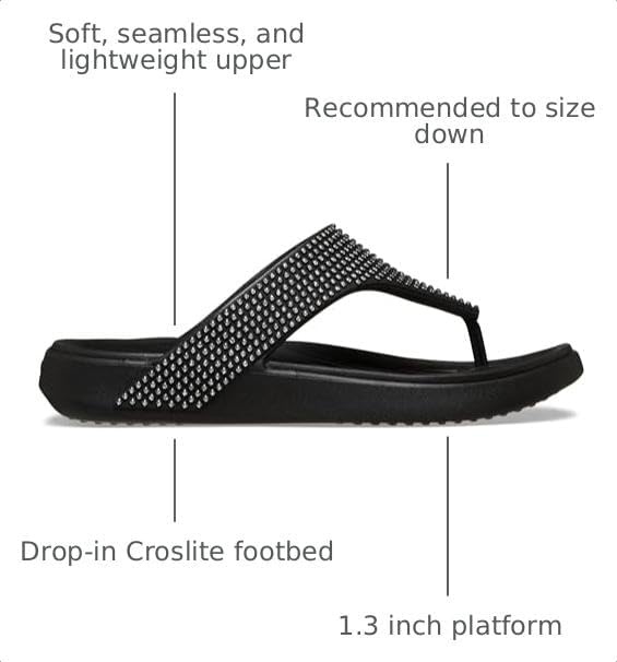 image:imageCrocs Womens Getaway Triangle Flip FlopsBlack Gems