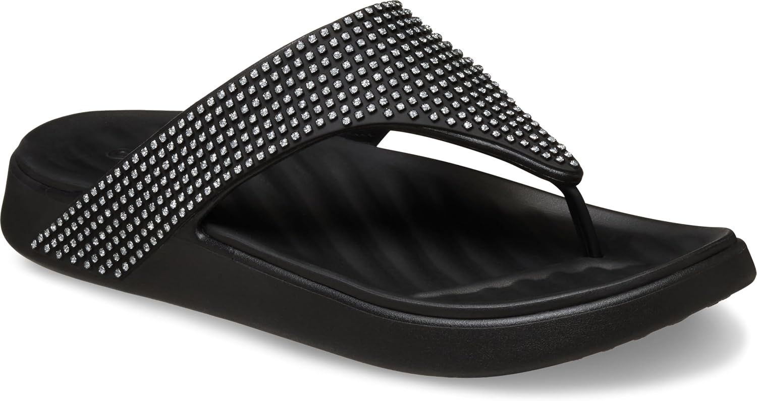 image:imageCrocs Womens Getaway Triangle Flip FlopsBlack Gems