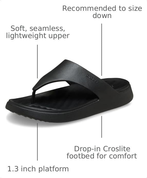 image:imageCrocs Womens Getaway Triangle Flip FlopsBlackBlack