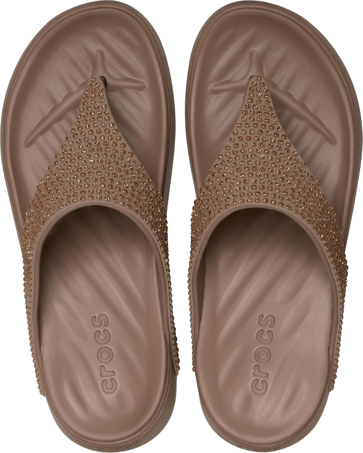 image:imageCrocs Womens Getaway Triangle Flip FlopsLatte Gems