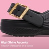 Crocs Unisex-Adult Classic Metallic Buckle Clogs(Metallic Sepia)