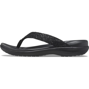 Crocs Women’s Capri V Flip Flops, Sandals for Women(Black Glitter)