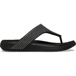 Crocs Women’s Getaway Triangle Flip Flops(Black Gems)