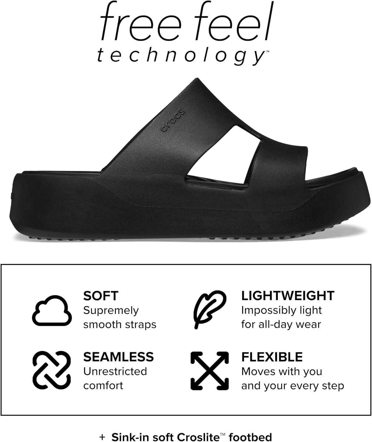 image:imageCrocs Getaway Platform HStrap Wedge Sandals for WomenBlack