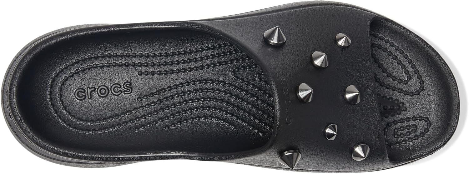 image:imageCrocs Womens Bae Slide Platform SandalsBlack Studded