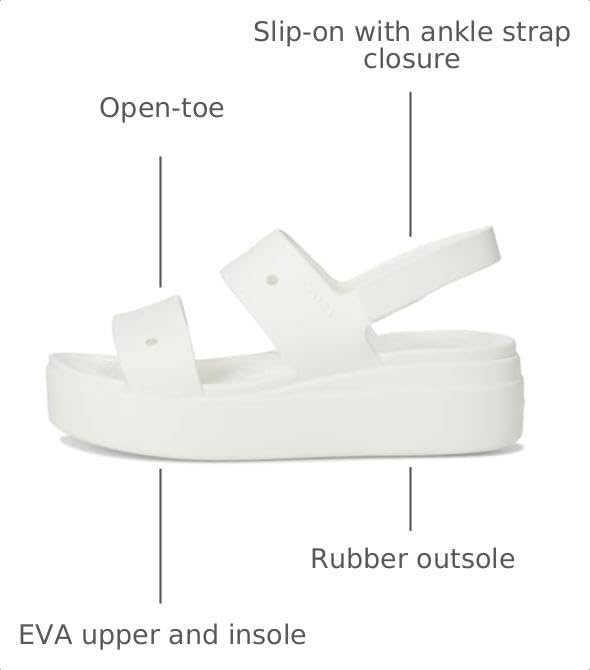 image:imageCrocs Womens Brooklyn 4U Low Wedges Platform Wedge Sandals for WomenWhite