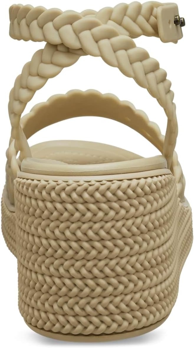 image:imageCrocs Womens Brooklyn Ankle Strap WedgesLatteMushroom