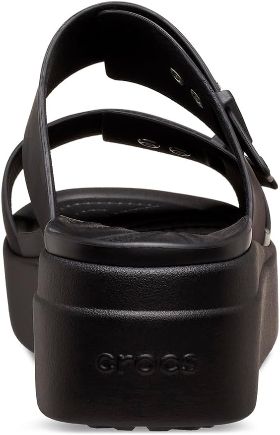 image:imageCrocs Womens Brooklyn Buckle Low WedgesBlack
