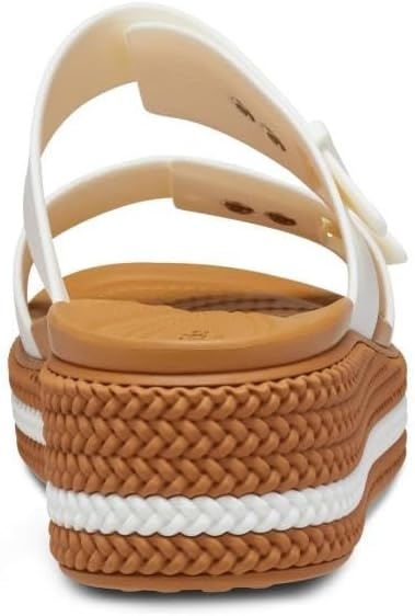 image:imageCrocs Womens Brooklyn Buckle Low WedgesChalk