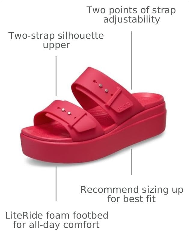 image:imageCrocs Womens Brooklyn Buckle Low WedgesDigital Rasberry