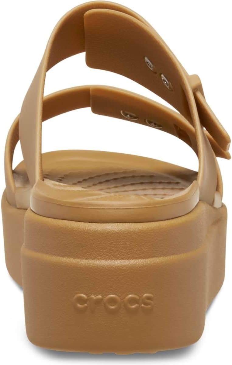 image:imageCrocs Womens Brooklyn Buckle Low WedgesUmber