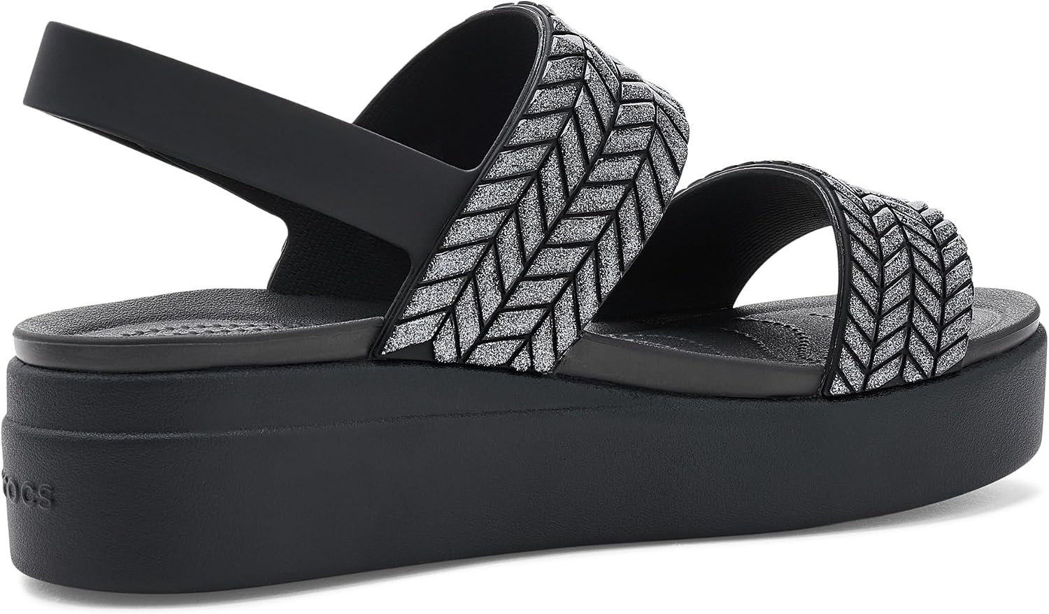 image:imageCrocs Womens Brooklyn Low Wedge SandalsBlack Sparkle