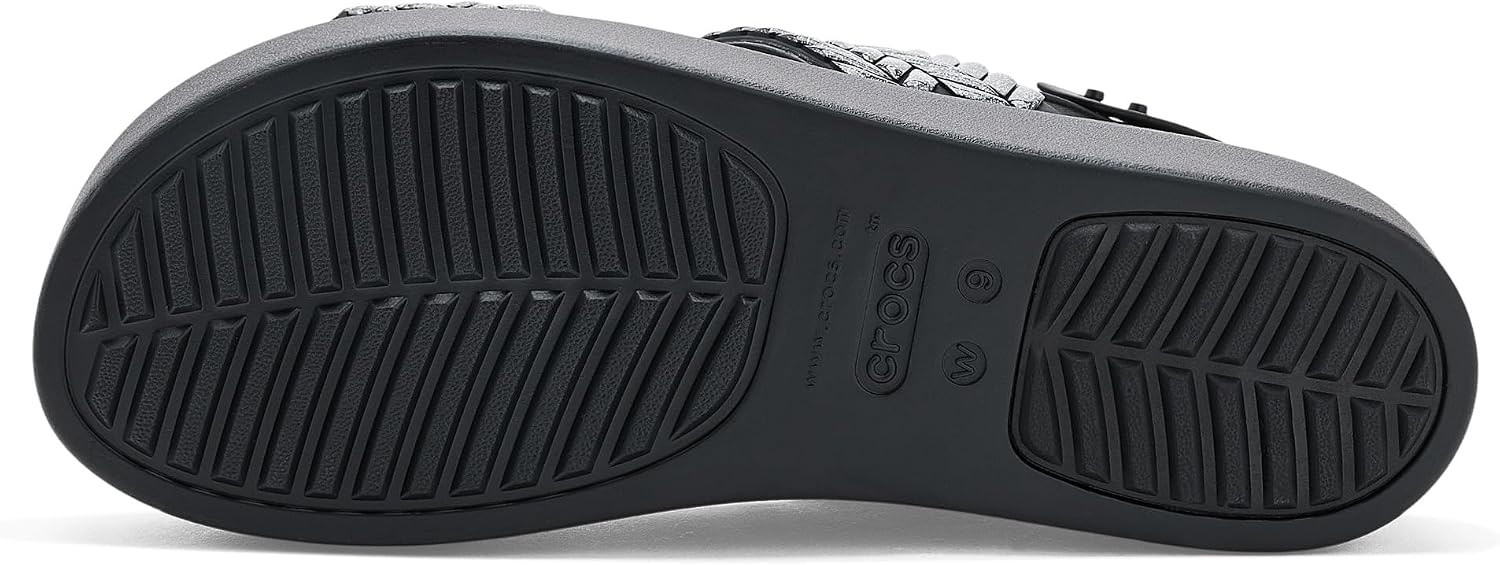 image:imageCrocs Womens Brooklyn Low Wedge SandalsBlack Sparkle