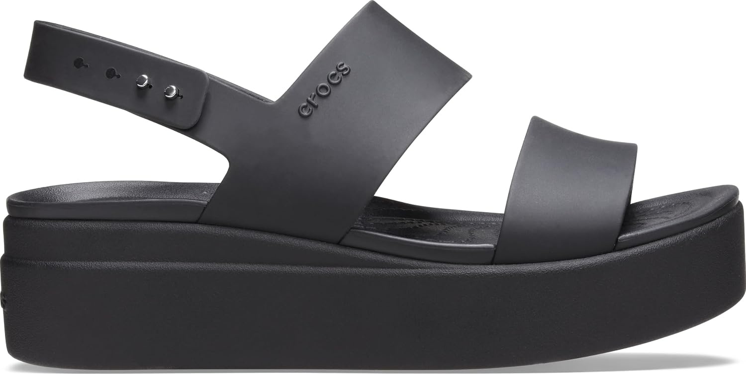 image:imageCrocs Womens Brooklyn Low Wedge SandalsBlackBlack