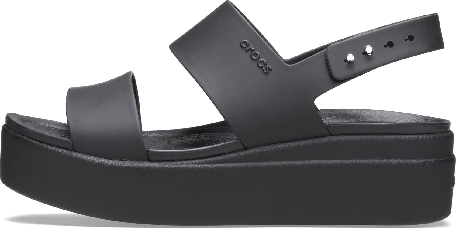 image:imageCrocs Womens Brooklyn Low Wedge SandalsBlackBlack