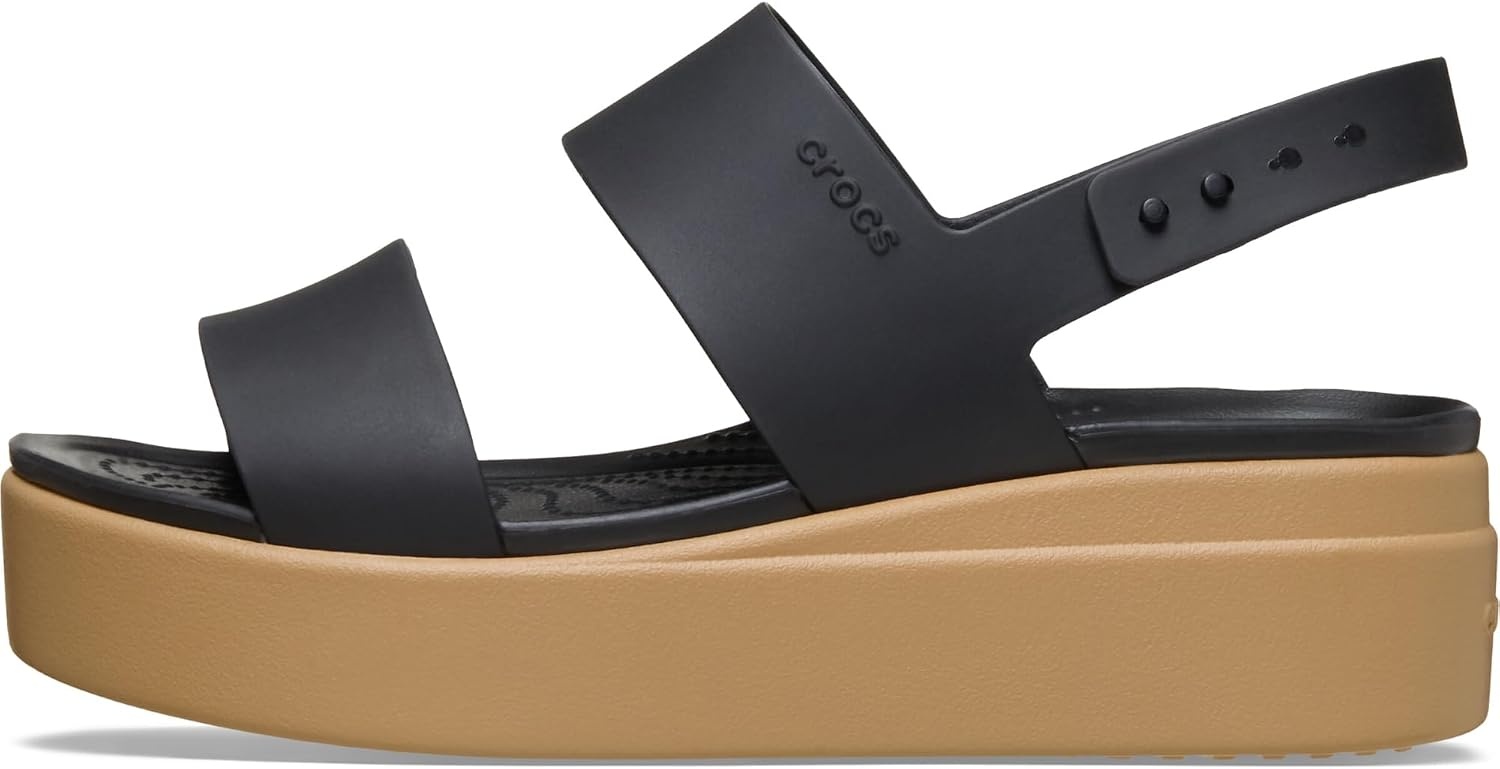 image:imageCrocs Womens Brooklyn Low Wedge SandalsBlackCashew