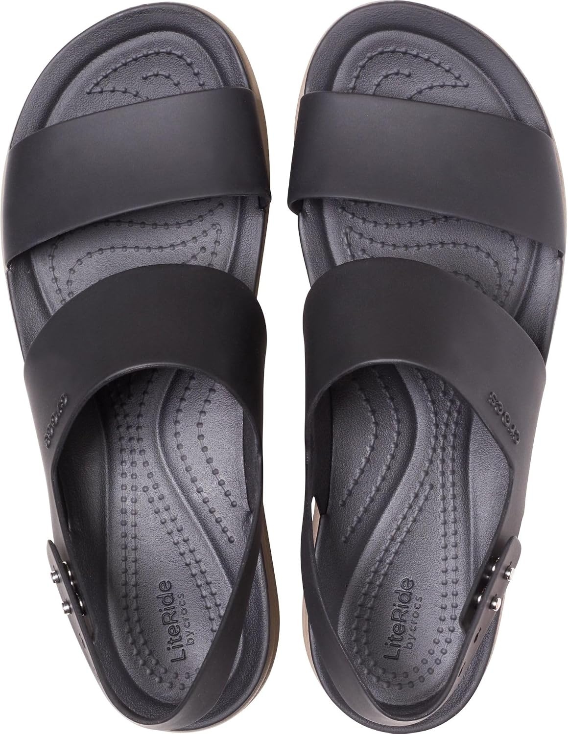 image:imageCrocs Womens Brooklyn Low Wedge SandalsBlackMushroom