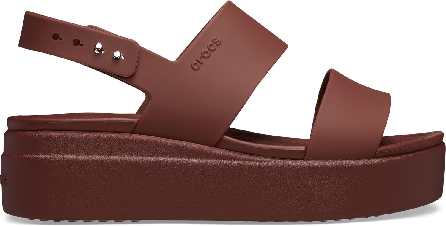 image:imageCrocs Womens Brooklyn Low Wedge SandalsDark Clay