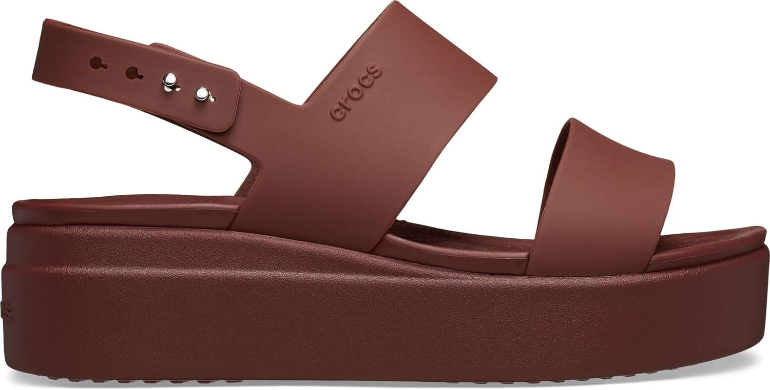 image:imageCrocs Womens Brooklyn Low Wedge SandalsDark Clay