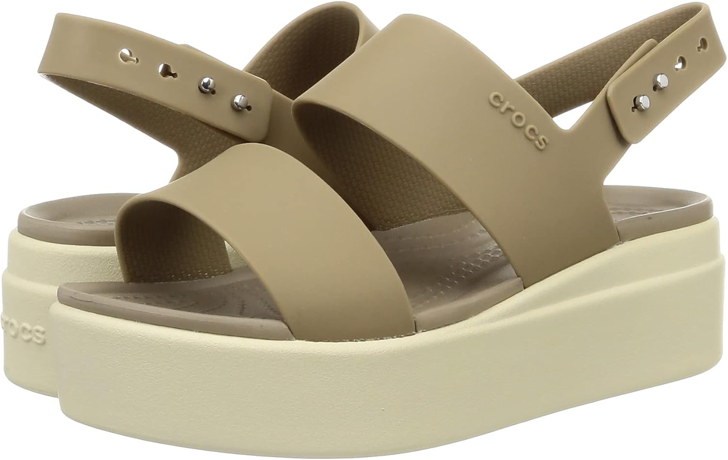 image:imageCrocs Womens Brooklyn Low Wedge SandalsKhaki Bone