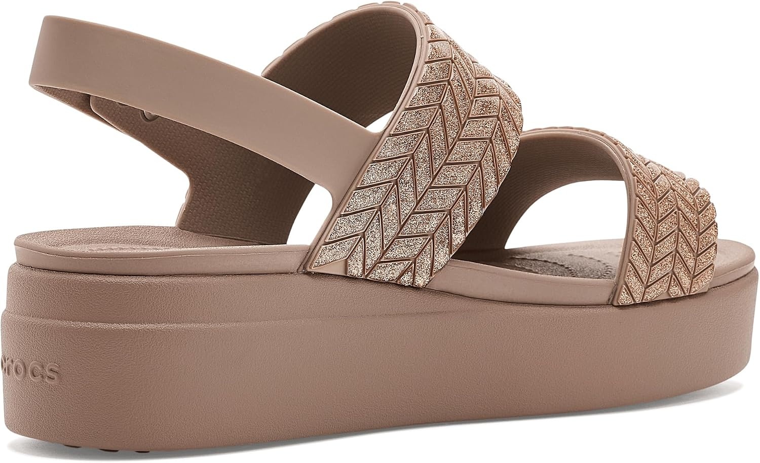 image:imageCrocs Womens Brooklyn Low Wedge SandalsLatte Sparkle