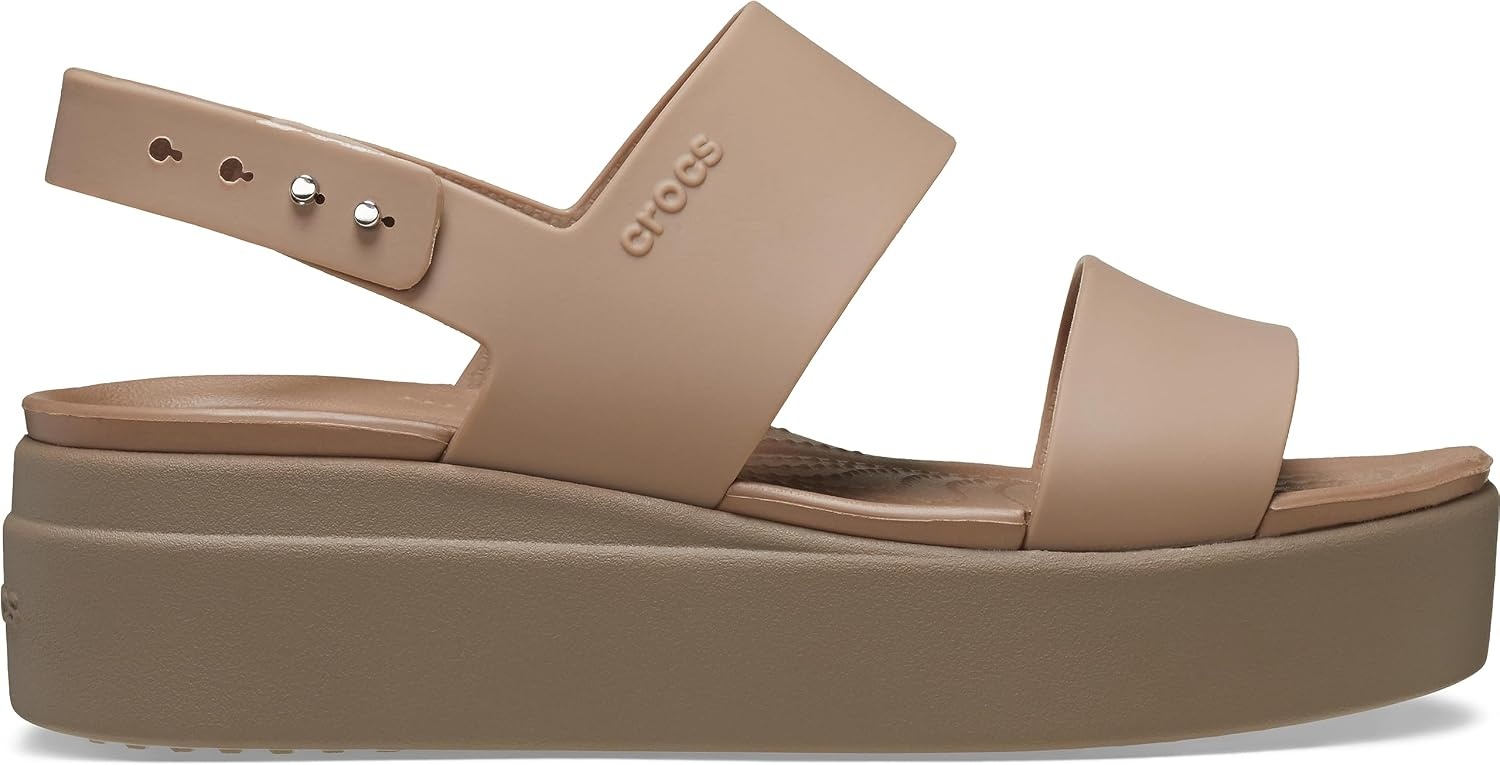 image:imageCrocs Womens Brooklyn Low Wedge SandalsLatteMushroom