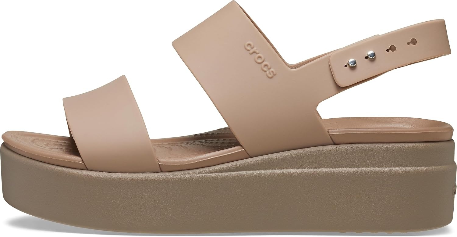 image:imageCrocs Womens Brooklyn Low Wedge SandalsLatteMushroom
