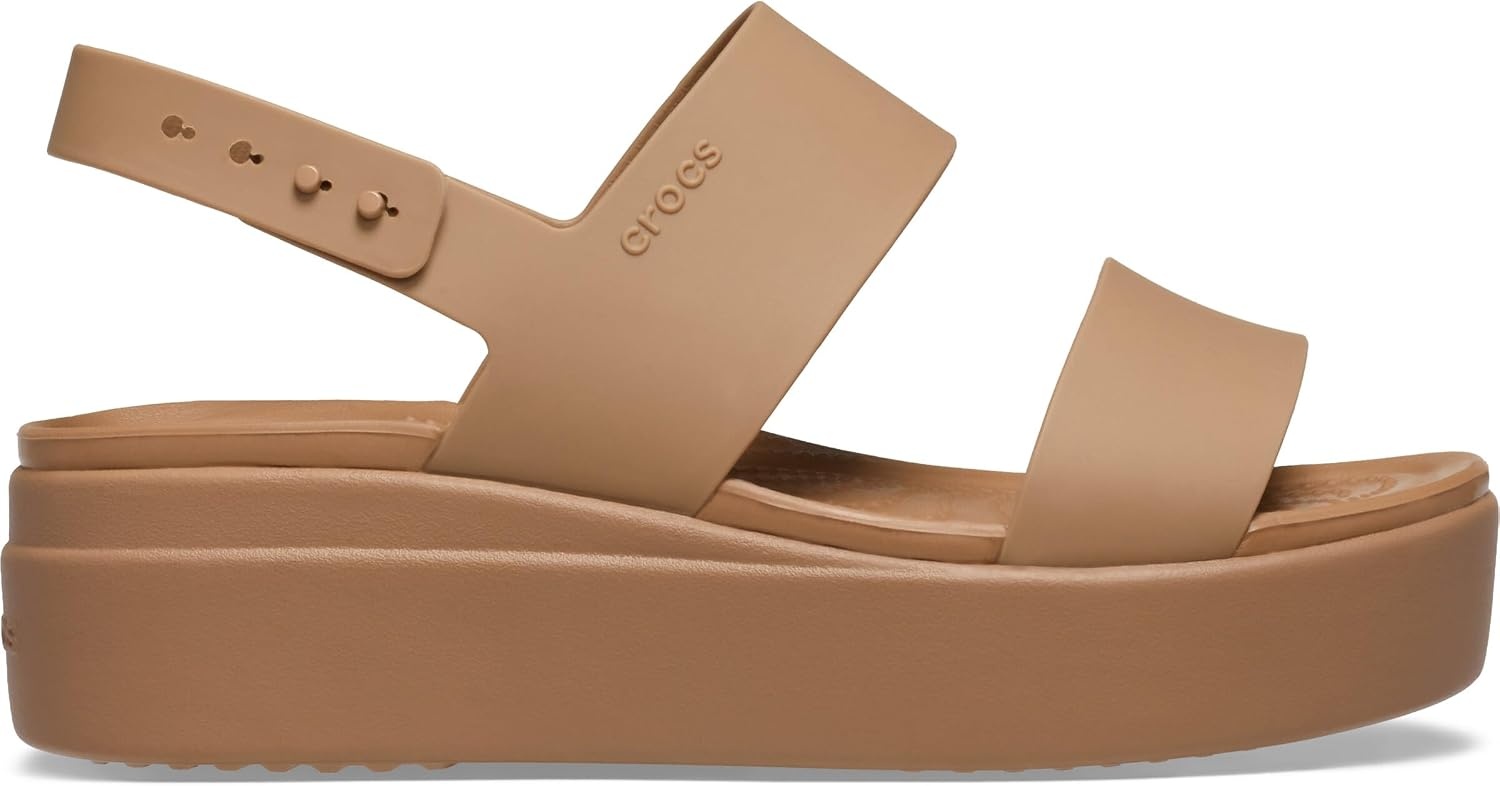 image:imageCrocs Womens Brooklyn Low Wedge SandalsMilk Chocolate