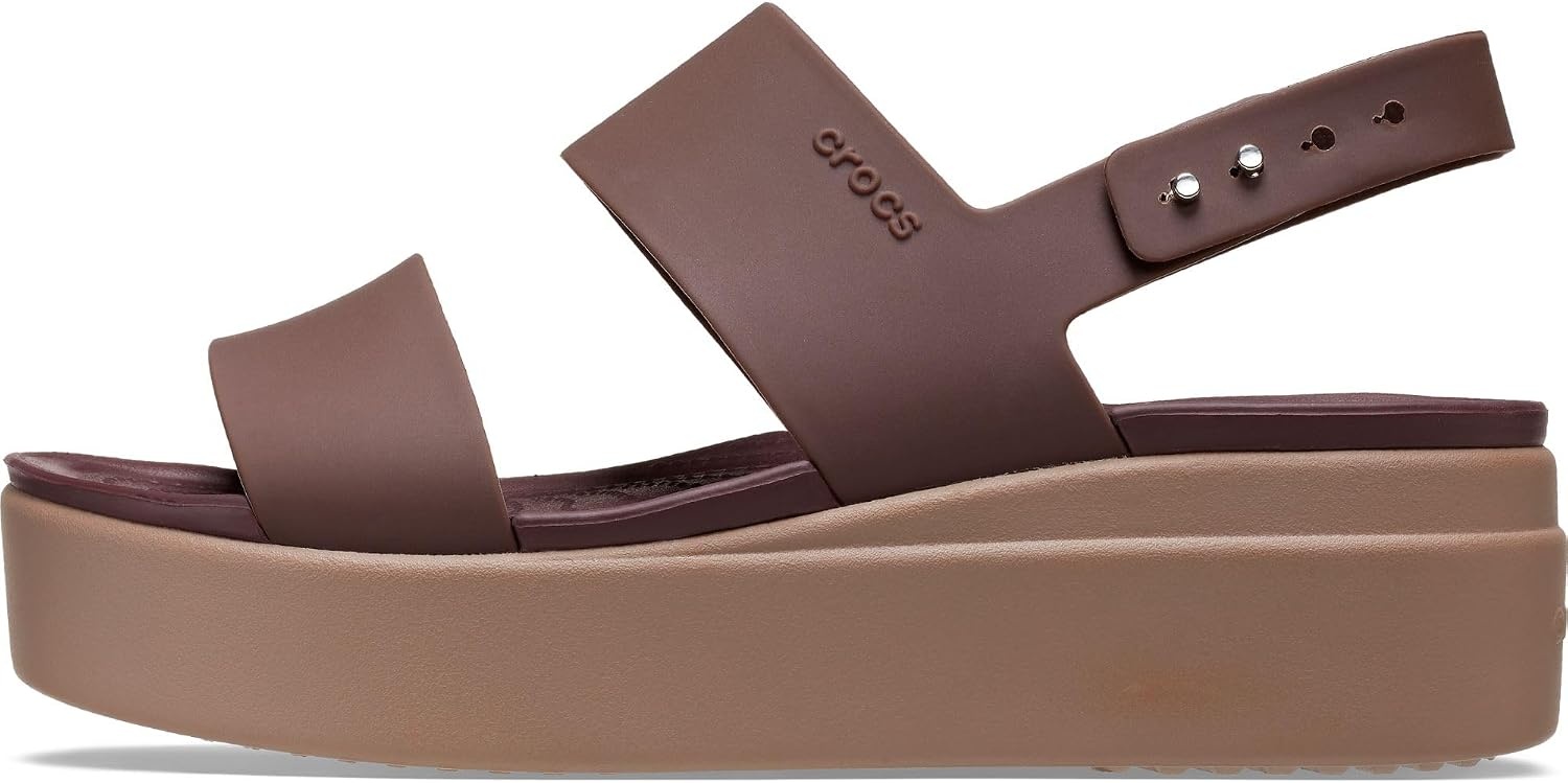 image:imageCrocs Womens Brooklyn Low Wedge SandalsMochaMushroom
