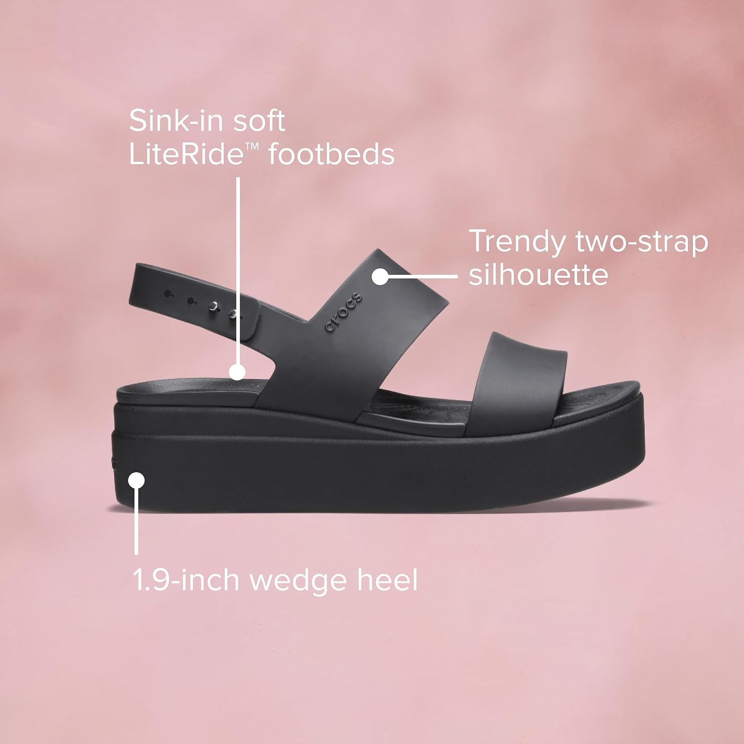 image:imageCrocs Womens Brooklyn Low Wedge SandalsMochaMushroom