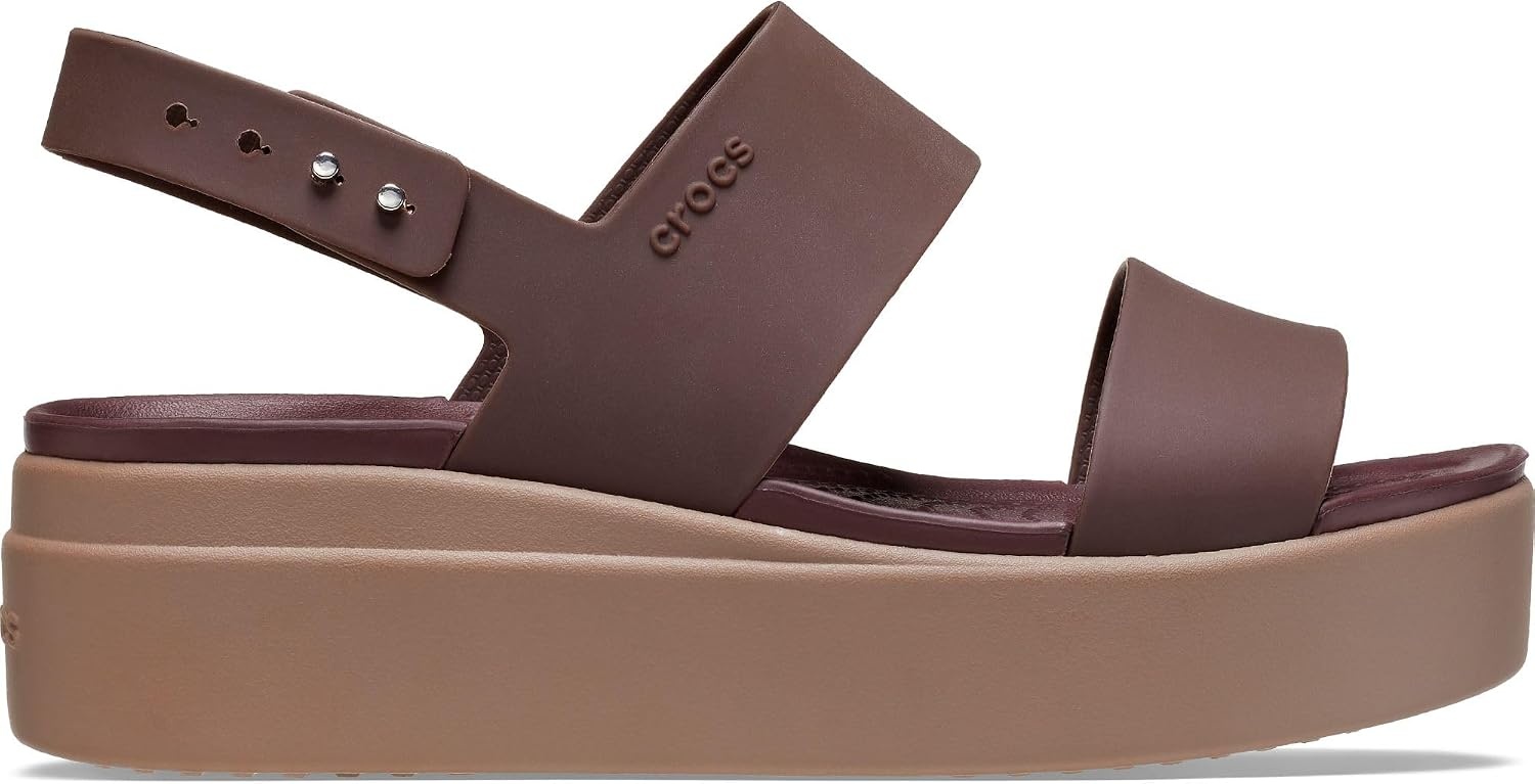 image:imageCrocs Womens Brooklyn Low Wedge SandalsMochaMushroom