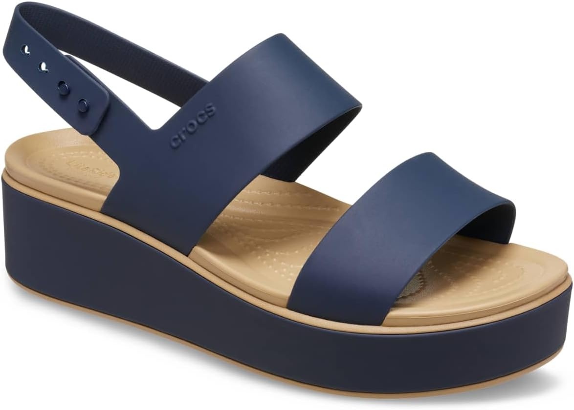 image:imageCrocs Womens Brooklyn Low Wedge SandalsNavyCashew