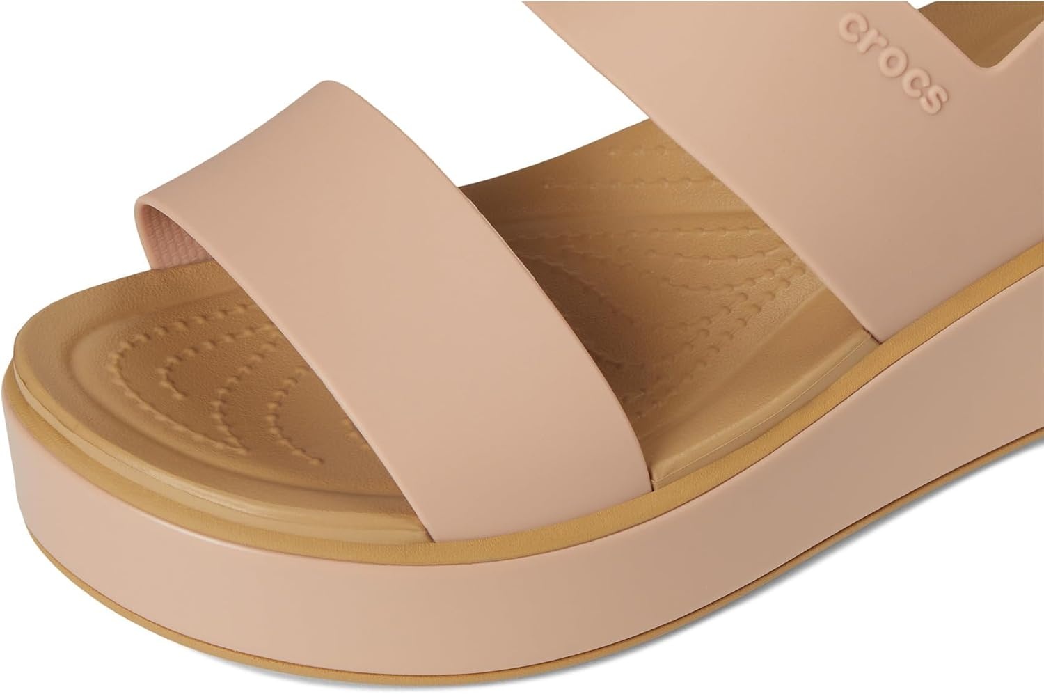 image:imageCrocs Womens Brooklyn Low Wedge SandalsPink CaramelTan