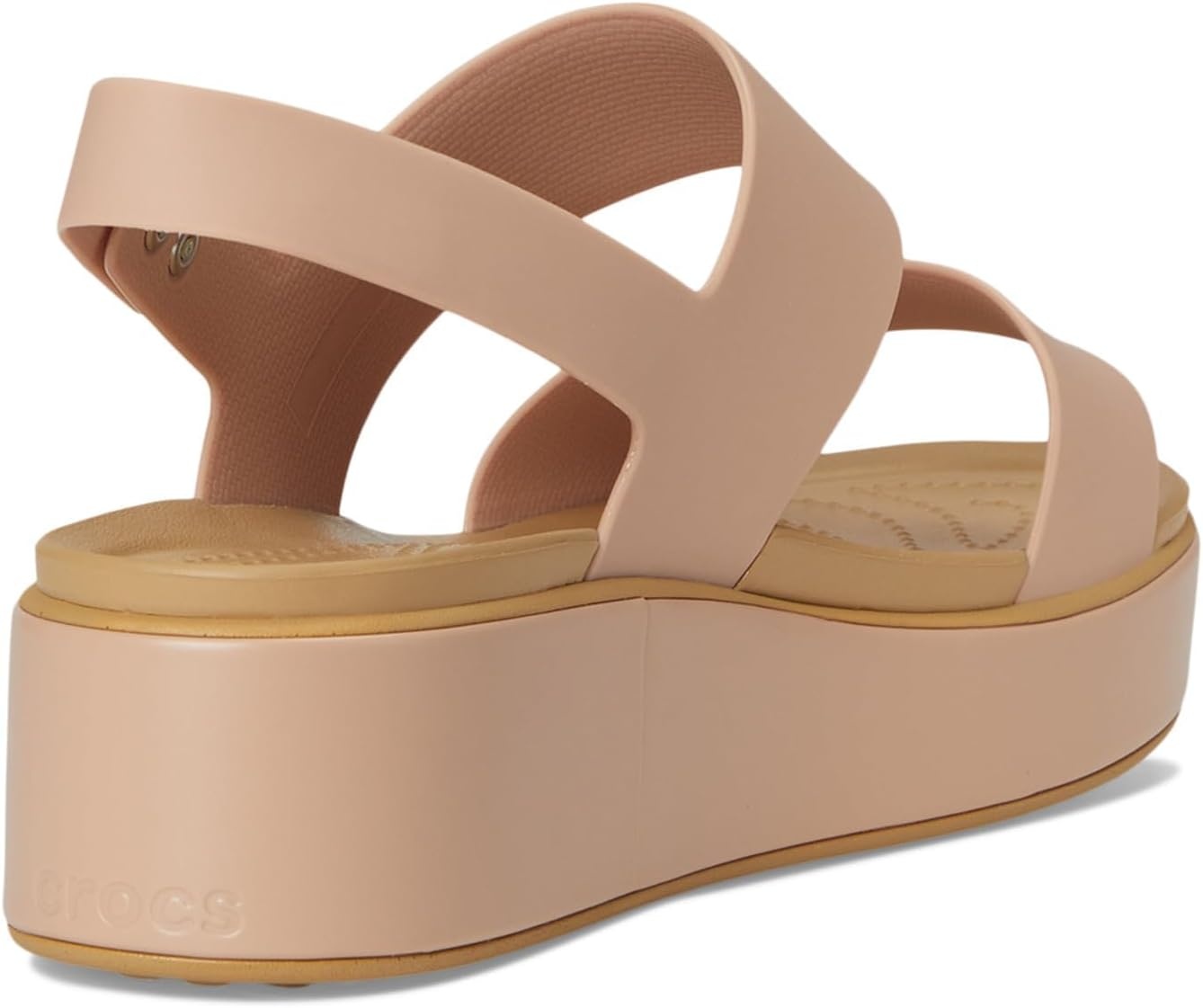 image:imageCrocs Womens Brooklyn Low Wedge SandalsPink CaramelTan