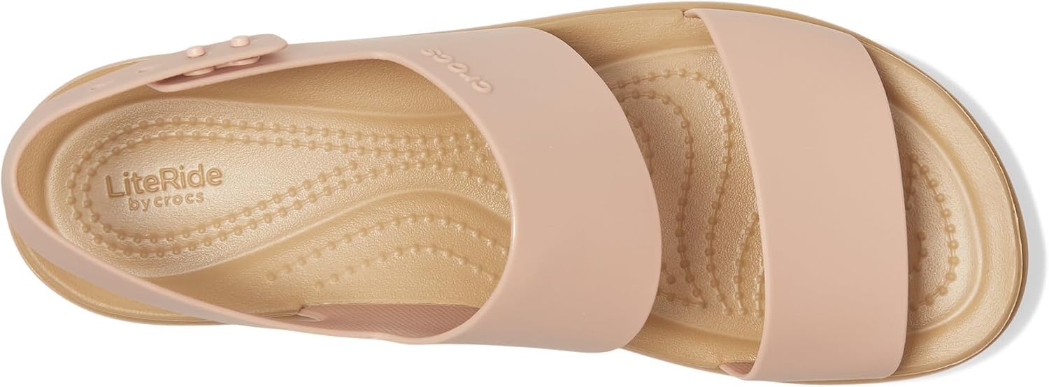 image:imageCrocs Womens Brooklyn Low Wedge SandalsPink CaramelTan