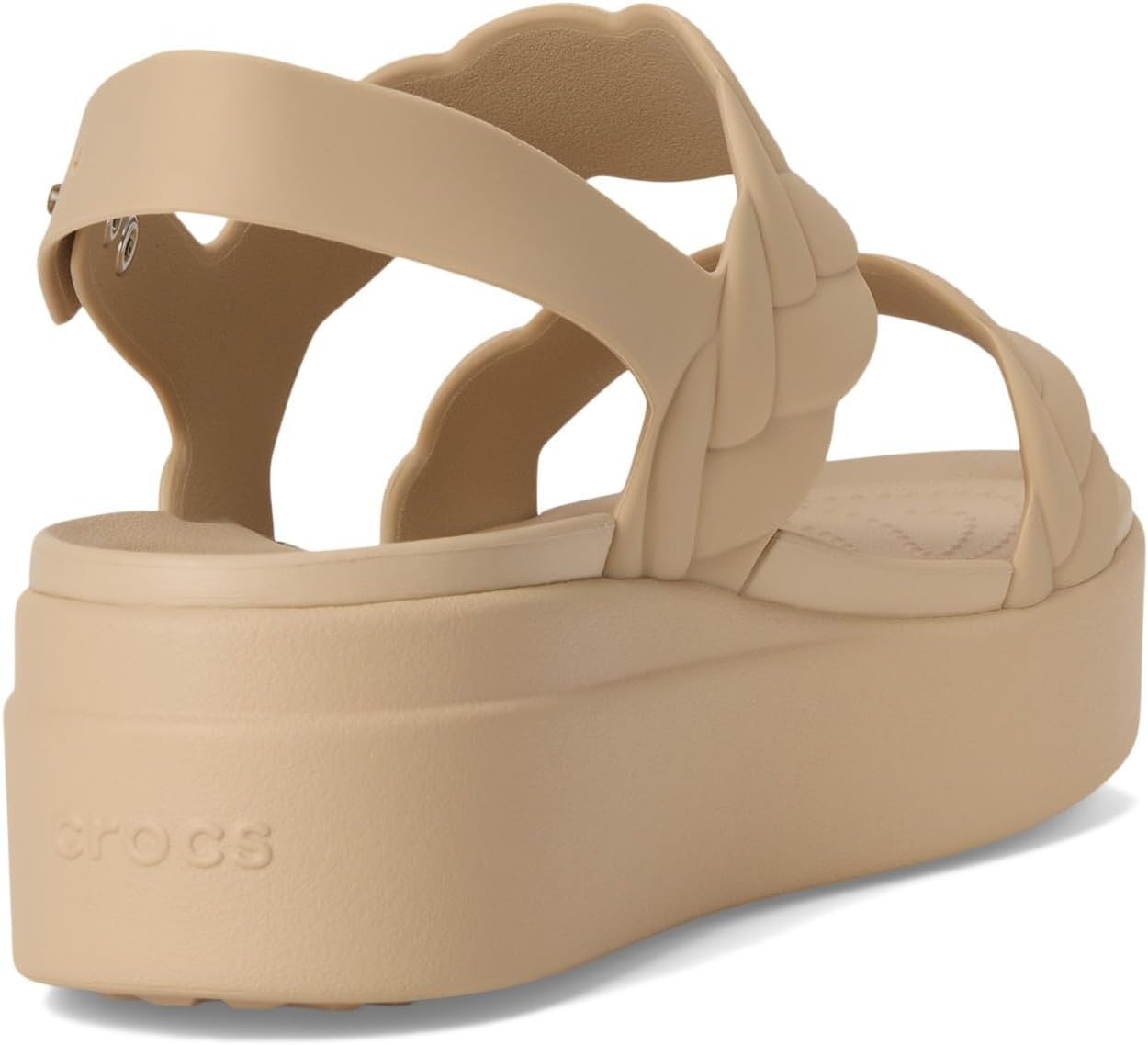 image:imageCrocs Womens Brooklyn Woven Low Wedge SandalsChai