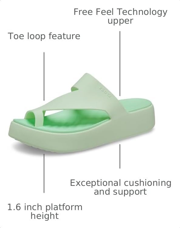 image:imageCrocs Womens Getaway Toe Loop Platform SandalsJade Tint