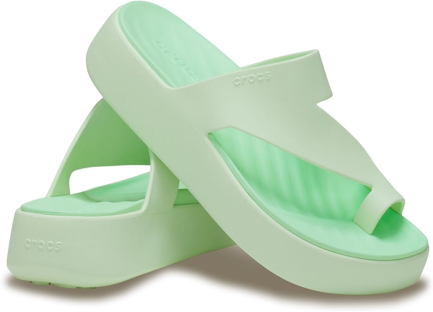 image:imageCrocs Womens Getaway Toe Loop Platform SandalsJade Tint