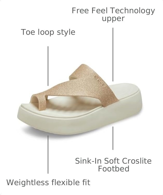 image:imageCrocs Womens Getaway Toe Loop Platform SandalsStucco
