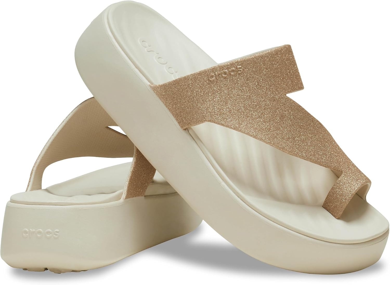 image:imageCrocs Womens Getaway Toe Loop Platform SandalsStucco