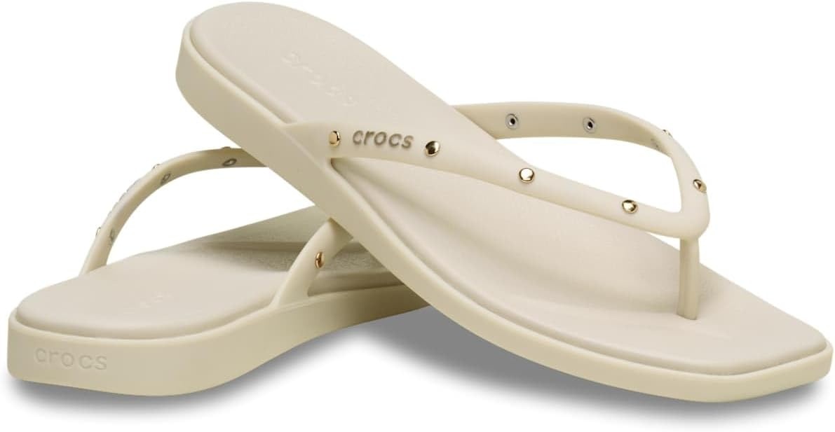 image:imageCrocs Womens Miami Flip Flops Square Toe Flat 360 Degree Comfort Croslite Foam FootbedAlmond Tint