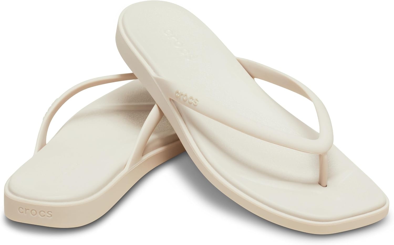 image:imageCrocs Womens Miami Flip Flops Square Toe Flat 360 Degree Comfort Croslite Foam FootbedCocoa Crme