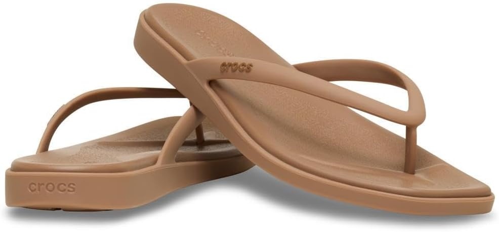 image:imageCrocs Womens Miami Flip Flops Square Toe Flat 360 Degree Comfort Croslite Foam FootbedMilk Chocolate