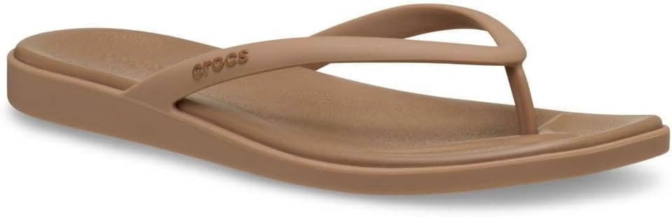 image:imageCrocs Womens Miami Flip Flops Square Toe Flat 360 Degree Comfort Croslite Foam FootbedMilk Chocolate