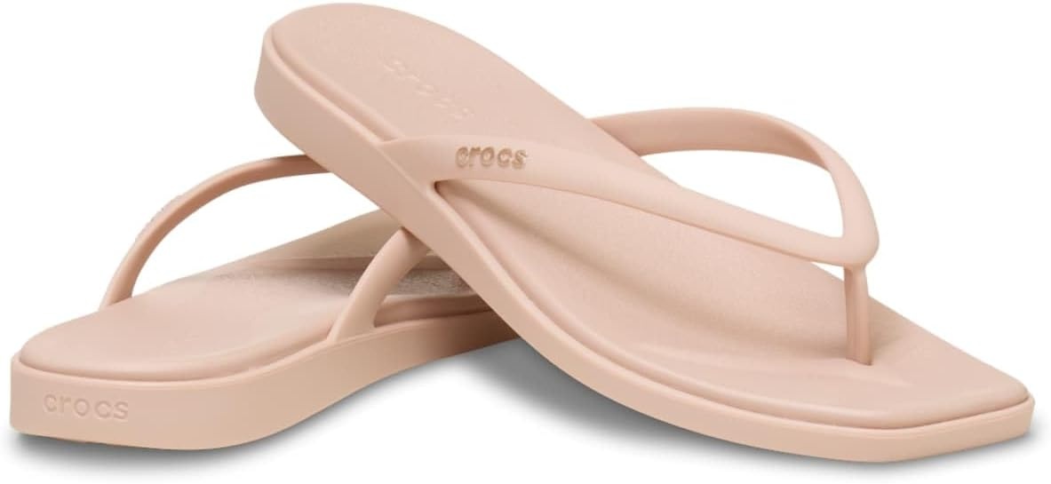 image:imageCrocs Womens Miami Flip Flops Square Toe Flat 360 Degree Comfort Croslite Foam FootbedPink Caramel