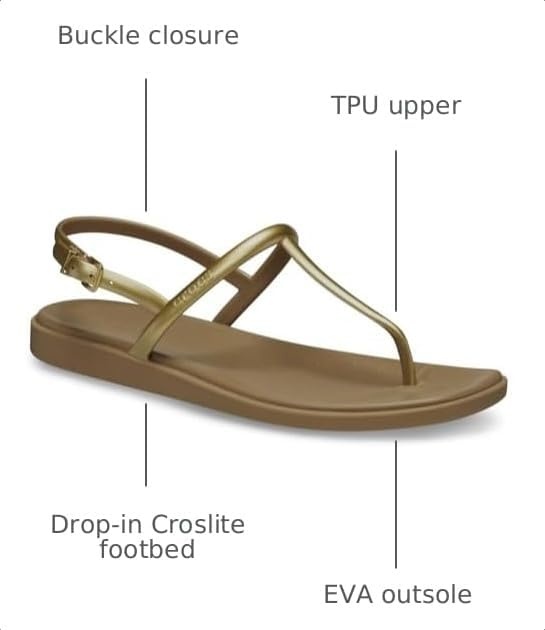 image:imageCrocs Womens Miami Thong SandalSepia Metallic